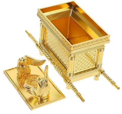 Cabilock Zinklegierung Bundeslade Ornament Religiöse Tischdekoration Goldene Ark Für Decor Einzigartiges Kunsthandwerk Vintage Stil
