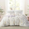 Tospass Baumwolle Bettwäsche Set 200x220cm 3teilig Weiß Grün Gelb Blumen Floral Wende Bettwäsche Blumenmuster Mädchen Elegant Bettbezug mit Reißverschluss und 2 Kissenbezug 80x80cm