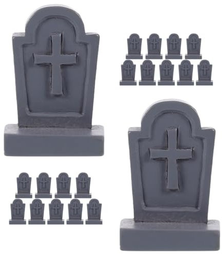 MAGICLULU 20 Stücke Halloween Mini Skelett Grabstein Ornamente Für Friedhof Dekoration Scary Halloween Schädel Schädel