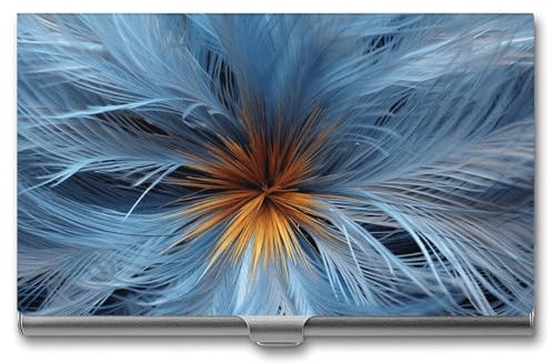 JTKBNVM Visitenkartenetui für Männer und Frauen, große blaue Blume, Visitenkartenetui, Metall, Visitenkartenetui, Namenskartenhalter, Schnalle, Stil, Aluminium, Stil, Einheitsgröße