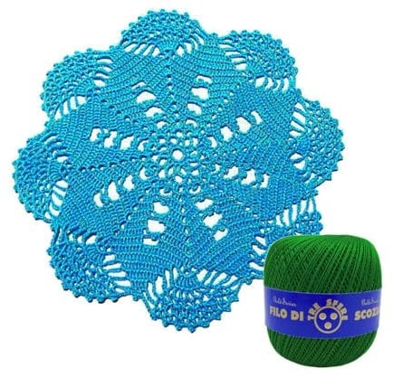 Grün Hakeldeckchen rund aus Baumwolle 21 cm (7CN) - Made in Italy