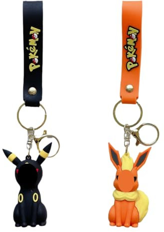 2 Pièce Porte-clés dessin animé, Pendentif Porte-Clés Anime, 3D Keychain Décoration, Mignon Porte-Clés en Silicone