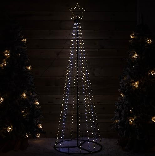 Samuel ALEXANDER 2.1m Light up Christmas Pyramid Cone Tree with 580 Multi-Action White & Warm White LEDs
