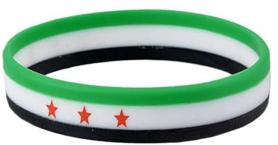 EHOTER Silikonarmbänder mit syrischer Flagge, Weiß, Grün, Schwarz - Armband, Bracelet, Patriotische Unterstützung, Freies Syrien