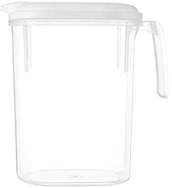 Jarra de agua con tapa, jarra de agua de vidrio, jarra de acrílico, recipientes de almacenamiento para bebidas, jarra grande para té y con boquilla, jarra de antiderrames, jarra