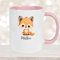 Tazza con nome volpe #1 in ceramica, colore rosa antico