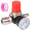 CPROSP Druckminderer Druckluft 1/4 3 Löcher mit Teflonband und Manometer, Druckregler Kompressor 175 PSI 12 Bar, Druckschaltventil, Druckregler Luftkompressors für Luftverdichter