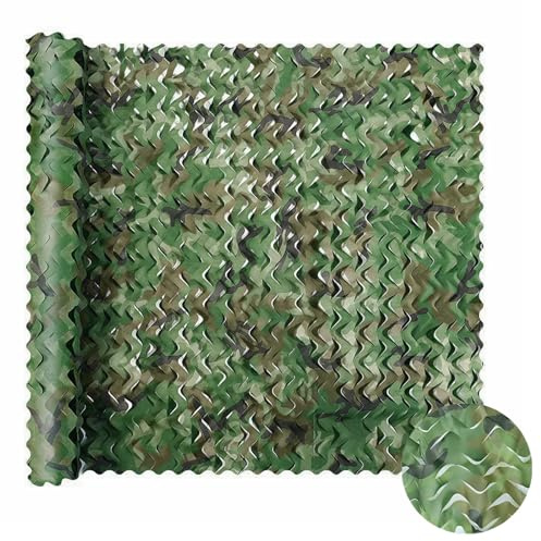 UQXSTAR Tarnnetz Camouflage Netz Jagd Outdoor Armee Militär Tarn Dekorationen Waldoptik Baummuster für Gartenzaun,Woodland,Wildcampen,Waldlandschaft,Autodeckung,Camp