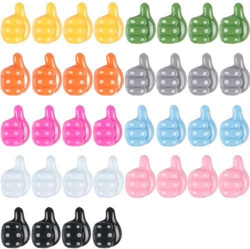 36 Pcs Pencil Holder for Desk Kids, Self Adhesive Adhesive Cable Clips, Silicone Thumbs Up Outdoor Command Hooks for Cords, Wall, Keys