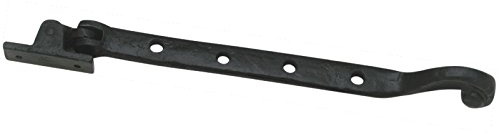 Kooples Hardware Black Antique Casement Stay – Traditional Wrought Iron Window Fitting – Vintage Style Window Arm with Fixings – for Timber & uPVC Windows (254 MM)