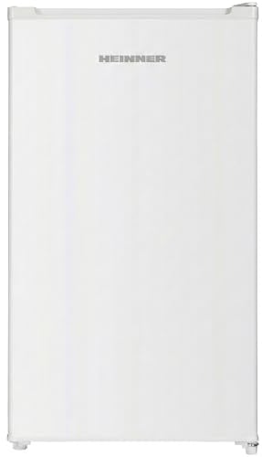 HEINNER Kühlschrank HF-HM90E++, 90 L, Energieklasse E, freistehend, LED-Licht, 1 Glasablage, manuelle Abtauung, statische Kühlung, 1 Tür, Weiß