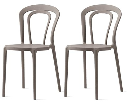 Connubia, 2 Stühle Kaffee Polypropylen Taupe matt