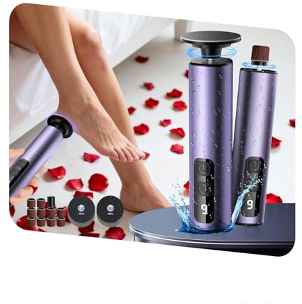 Hornhautentferner elektrisch【Peeling NO.1 – 0 Handschwielen,0 Harte Haut,0 Risse】Hornhaut entfernen Fuß【99.92% Entfernung in 3 Min – 9 Stufen】Wiederaufladbar mit Type-C (Violett)
