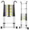 Telescopic Ladder 6.2m/20ft, Aluminium Extendable Ladder with Hooks, Height Adjustment, Convenience for Home, Attic Access, etc. (2.9m)