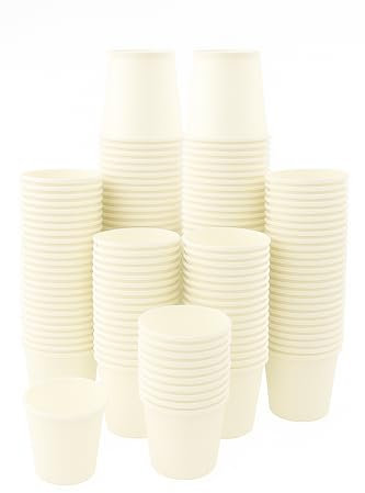 50 x Small 4oz Single Wall White Disposable Paper Cups for Hot & Cold Drinks | Perfect for Espresso, Samples, Tasting, Mouthwash & Kids Drinks | Eco-Friendly & Recyclable