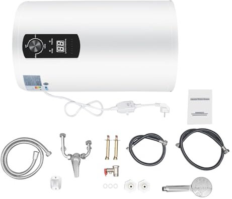 Elektrospeicher Warmwasserspeicher, 220V 2000W 30L Wandspeicher Elektrischer Tank-Wassererhitzer Vertikaler Digitaler Elektrischer Warmwasserbereiter mit Wasserhahn für Küchen Toiletten Bäder