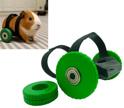 Mobilitätshilfe für kleine Haustiere, Rollstuhl für Hinterbeine, Mobilitätshilfe, für Meerschweinchen, Kaninchen, Hamster, passend für Haustiere von 0,9–1,8 kg, inklusive zwei Sets von Rädern (5,8 cm