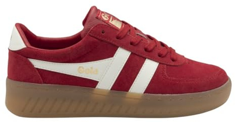 Gola Women's Grandslam Suede Sneaker, Red/Off White/Gum, 7 UK