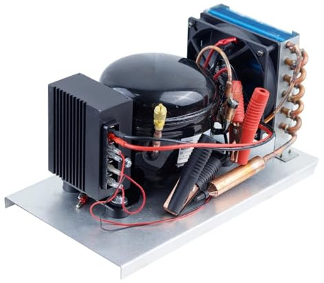 ZMLMAJJ Compresseur-condenseur CC BD25HC avec Thermostat, 12V/24V, Réfrigérateur De Voiture, Congélateur Solaire, Réfrigérateur Marin