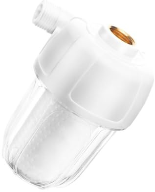 WOONEKY Filtro de Agua para Calentador y Lavadora Prefiltro Antical de Plástico ABS Blanco Conexión de Cobre Filtro Doméstico Transparente para Reducir Sedimentos Ducha y