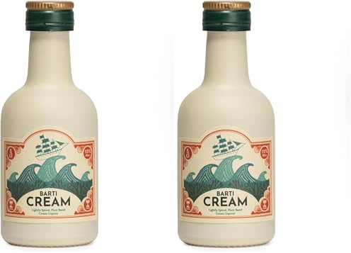 Barti Cream Liqueur 5cl Miniature | Vegan Coconut-Based Cream Liqueur | Lightly Spiced with Vanilla, Clove, Cinnamon & Orange | Dreamy Sipping Drink, Full-Bodied & Silky Smooth | 15% ABV (Pack of 2)