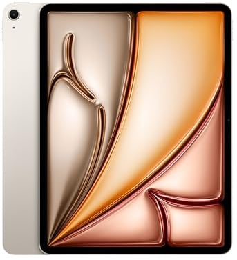 Apple iPad Air 13 Pouces (M4) : Écran Liquid Retina, 256 Go, Caméras Avant/arrière 12 MP, Wi‑FI 7 avec Apple N1, Touch ID, Autonomie d’Une journée – Lumière stellaire