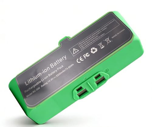 Batteria di ricambio 14,4 V 5200 mAh per iRobot Roomba 500 600 700 800 900 Serie, compatibile con 960 980 981 966 896 895 890 880 robot aspirapolvere