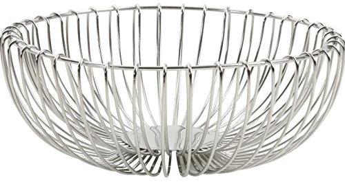 AUBRY GASPARD - Coupe de Fruits Design Wire Wire - Argenté - Inox - Ø 25 cm x Hauteur 10 cm - Élégant et Moderne - Idéal pour Présentation de Fruits - Apporte Raffinement à Votre Cuisine