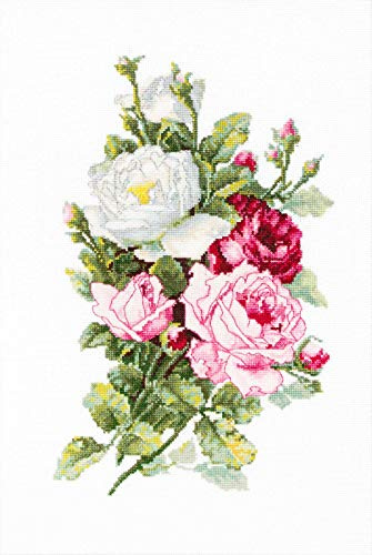 Luca-S Kreuzstichset Strauß Rosen, Zählmuster, 21,5x33,5cm