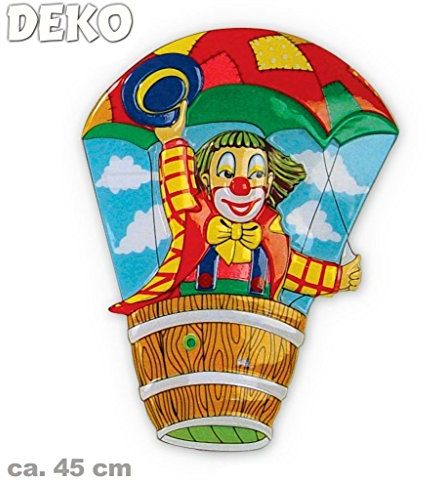 KarnevalsTeufel.de Wandbild Clown-Deko, sortierte Motive, Höhe ca. 45 cm, Wand-Deko, Dekoration (Modell 3)