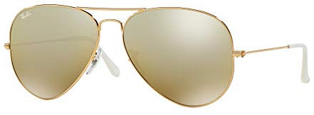 Ray Ban RB3025 - Gafas de sol de aviador de metal unisex + paquete con kit de cuidado de gafas de Designer iWear, Dorado/Cristal Marrón Espejo Plata Degradado
