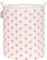 Sea Team 19.7 Inch Large Sized Waterproof Coating Ramie Cotton Fabric Folding Laundry Hamper Bucket Cylindric Burlap Canvas Storage Basket with Stylish Pink Star Design