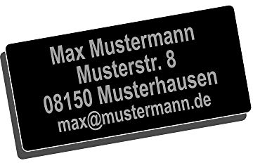 Gravierwerkstatt-Salomon Micro Drohnenkennzeichen 20x10mm oder 15x7mm, Drohnenplakette mit hochwertiger Lasergravur und Klebestreifen, Drohnenkennzeichnung feuerfest