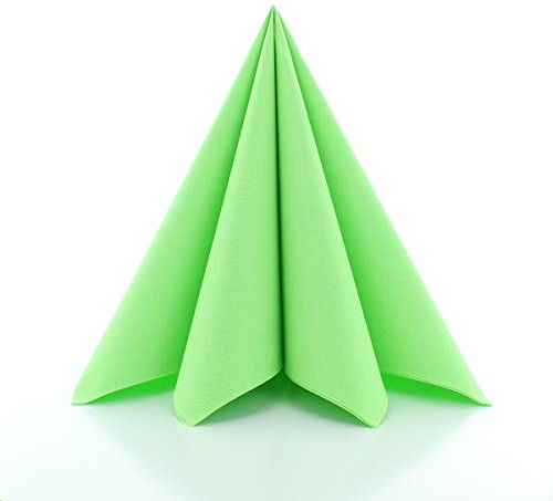 Sovie HOME Linclass®Airlaid Servietten 40x40 cm | extrem saugstark und stoffähnlich | Apfelgrün | 12 Stück