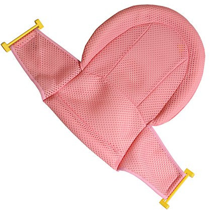 Asiento de apoyo Autbye, para bañera de bebé, malla de ducha para bañera de recién nacido, antideslizante ajustable y cómodo para bebés de 0 a 3 años rosa rosa