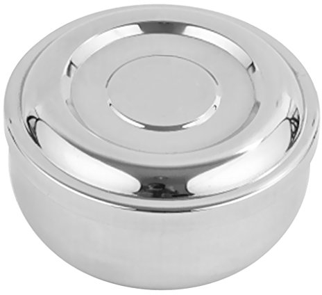 Fenteer Stainless Steel Round Korean Traditional Rice Soup Bowl with Lid