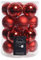 20 Christbaumkugeln Glas 6cm rot Glanz matt