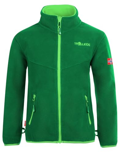 Trollkids Kids Oppdal Jacket XT | Warme und weiche Fleecejacke, Leicht und atmungsaktv, Zwei Taschen, Zip-in-System-kompatibel, Reißverschluss mit Kinnschutz
