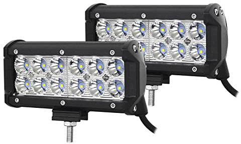Willpower 2pc Led Arbeitsscheinwerfer Bar 18 cm 36W LED Scheinwerfer 12V 24V Zusatzscheinwerfer 6000K Wasserdicht Rückfahrscheinwerfer für Auto Traktor Offroad SUV UTV ATV