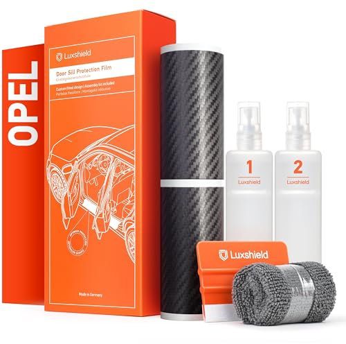 Luxshield Auto Einstiegsleisten Schutz für Opel Grandland 1 (I) A18 I 2017-2024 - Schutzfolie Autotür Zubehör Zierleisten Lackschutzfolie Carbon Schwarz