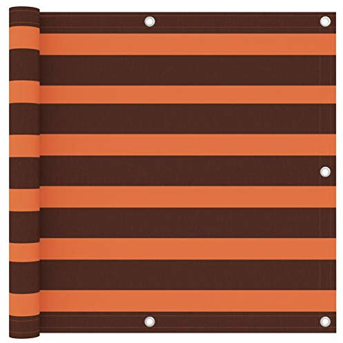 Festnight Balkon Sichtschutz Balkonsichtschutz Balkonabdeckung Balkonbespannung Sonnenschutz Garten Balkonverkleidung wasserdicht Orange und Braun 90x500 cm Oxford-Gewebe