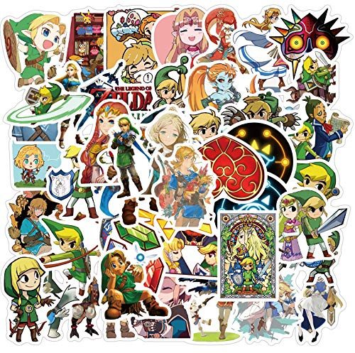 50 Stück Games The Legend of Zelda Aufkleber Laptop Telefon Gitarre Skateboard Notebook Auto Motorrad Fahrrad Vinyl Stickers Wasserdicht Anime Zelda Aufkleber für Jugendliche Kinder Erwachsene