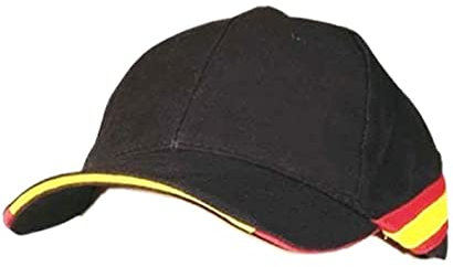 MIBANDERA Gorra Bandera de España Regulable Padel Golf Tenis. Gorra 6 Paneles 100% algodón Peinado (Negro)
