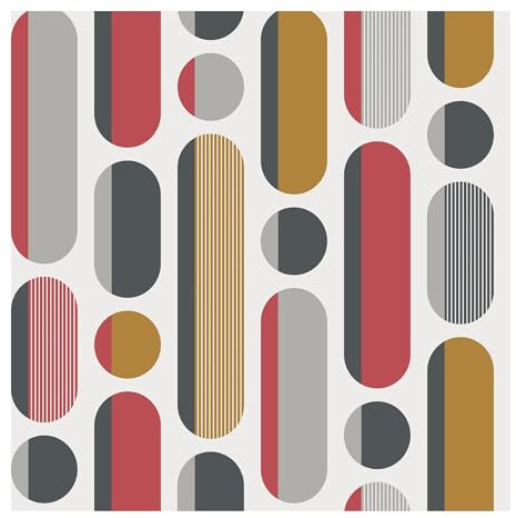 Graham & Brown Envy Morse Saffron/Cherry Wallpaper | Paste the Wall Application | Multicoloured Geometric | Eco-Friendly