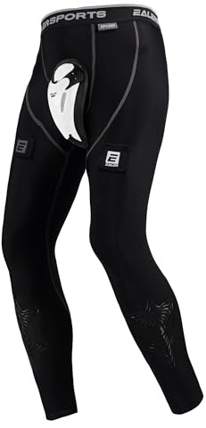 EALER HPC200 Compression Hockey Pants with Athletic Cup & Sock Tabs, Hockey Jock for Men & Boys