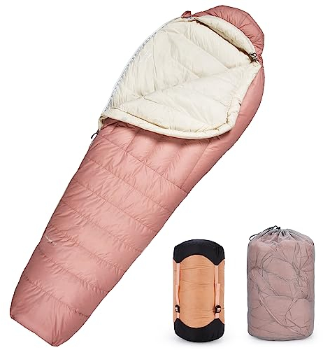 MOUNTAINTOP Mumienschlafsack Daunenschlafsack Ultraleicht Schlafsack Winter Kleines Packmaß für Outdoor Camping Reise Zelten oder Indoor