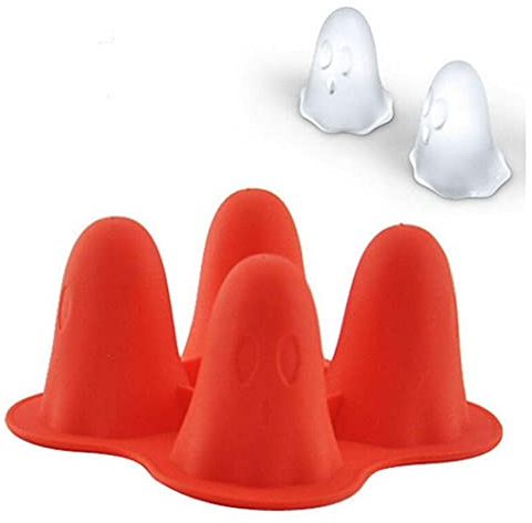 Wudaizhi 1pc Ghost Ice Cubes Tray Halloween Party Ghost Tpr Mold for Ice Cubes, Soap, Chocolate, Candle, Candy, Jello Shot