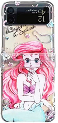 Coque pour Samsung Galaxy Z Flip 4 5G, CrayLemon Housse de Téléphone Portable Transparente Cover avec Protection de Charnière pour Galaxy Z Flip 4 - Sirène