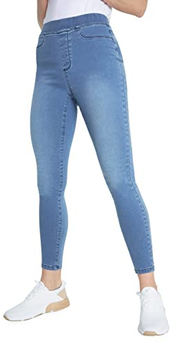 CityComfort Jeggings Donna Leggins Skinny Jeans Modellanti Elasticizzati a Vita Alta Slim Jeggings con Tasche Taglie Forti 36-48 (Blu Lavato, 34-36 EU)