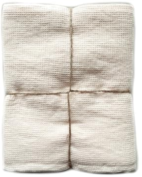 JOWOLLINA Feines Waffelpique Badetuch Saunatuch Leinen Stonewashed (Innocence, 100x160 cm)